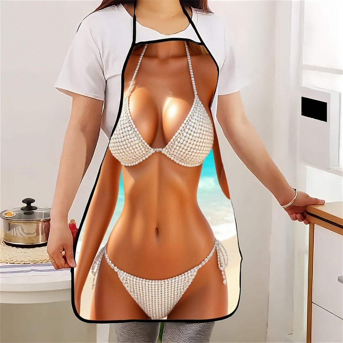 Baking Kitchen At Home - Delantal con estampado de bikini, diseño