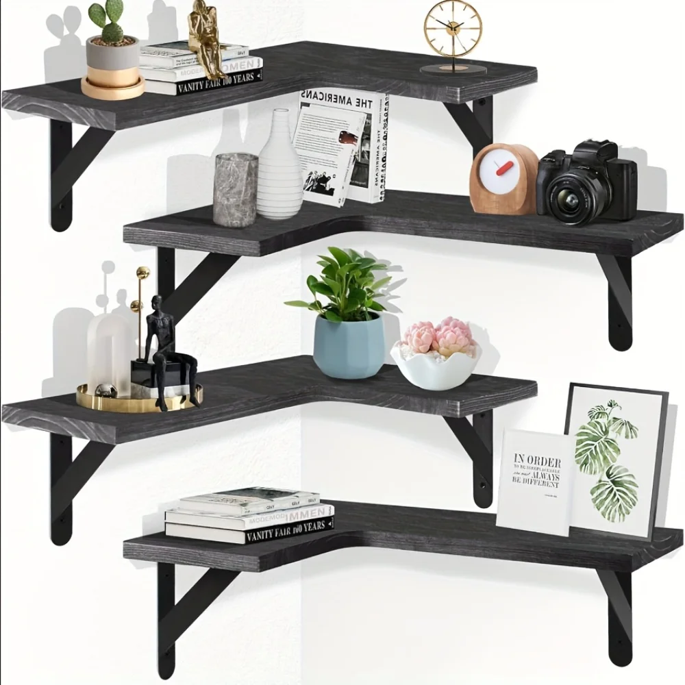 Kitchen Q - Estantes Flotantes de Madera Natural con
