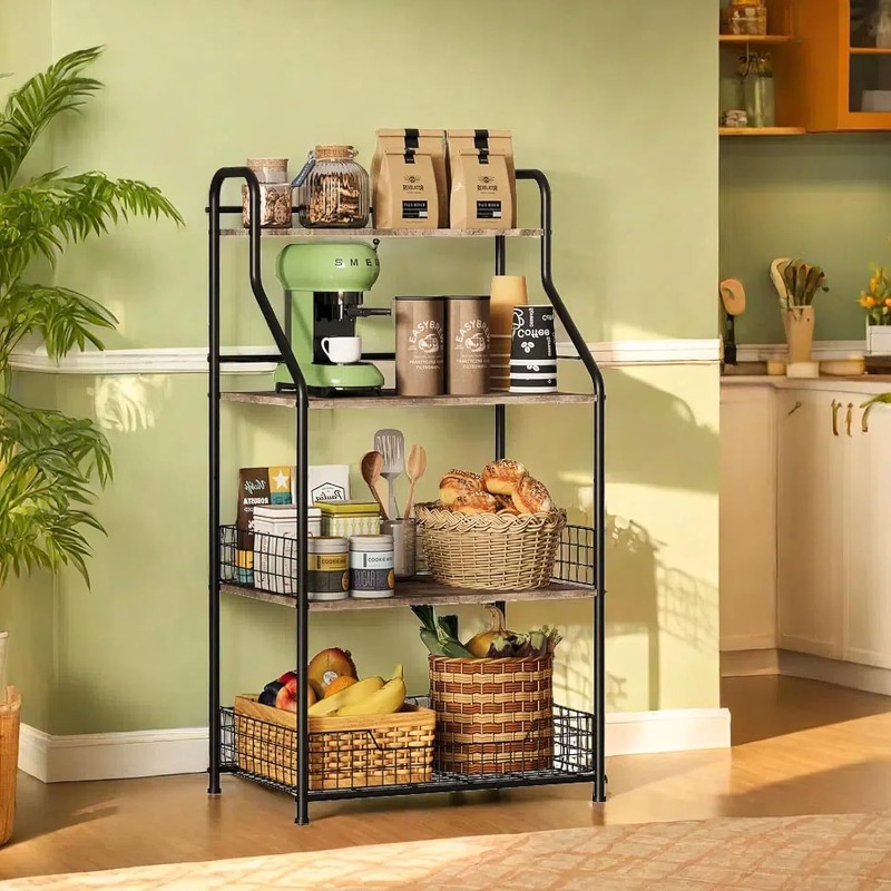 Kitchen Baking Table - Estante de almacenamiento de madera y