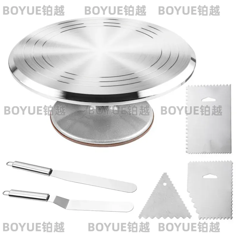 Kitchen Baking Table - Base Giratoria de Aluminio Dorado para