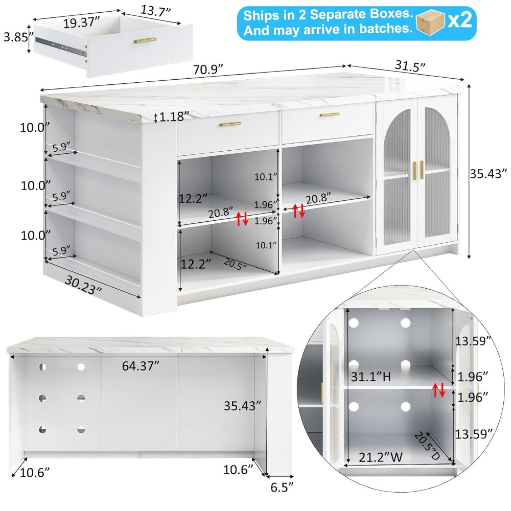 Isla de Cocina Grande de 71' c - Kitchen Q reseña y precio